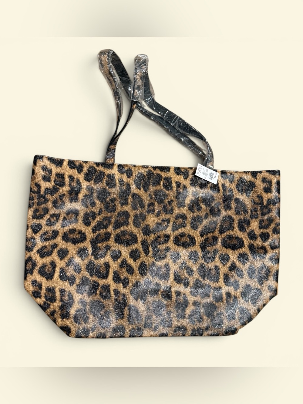 Chico's Leopard Print Tote Bag - Black & Brown NWT